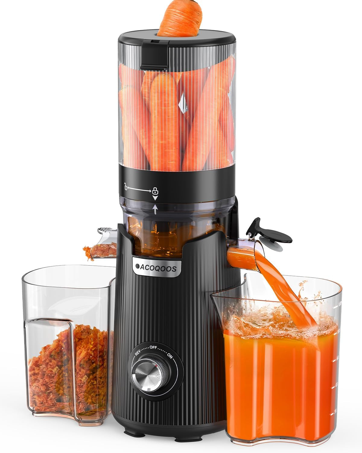 Cold Press Juicer, Auto Feed & Pre-Cut, 55 RPM Slow Masticating High Juice Yield