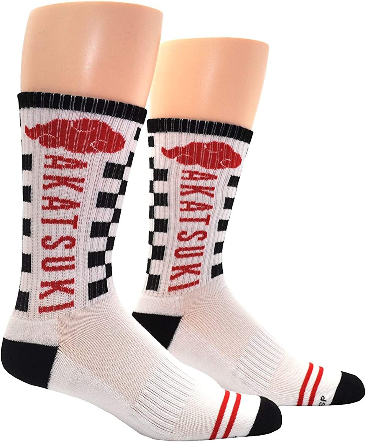Naruto Shippuden Akatsuki Clouds Anime Athletic White Crew Socks