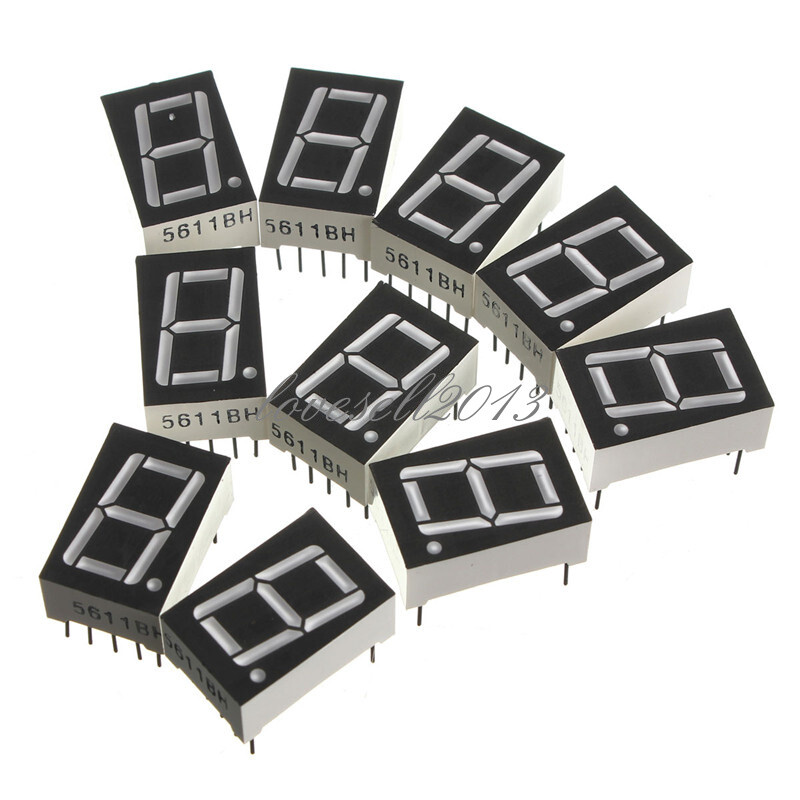 10PCS NEW Red 7 Segment 0.5" LED Display Digital Tube Common Anode 1 Bit