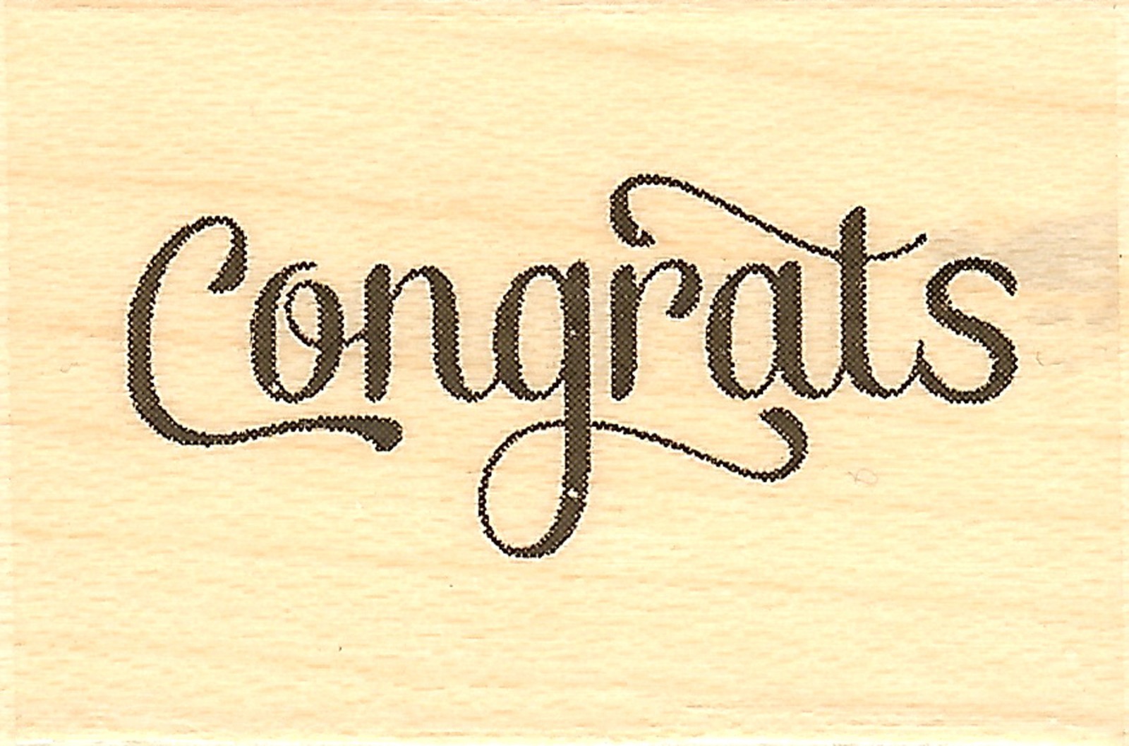 Congrats Text, Wood Mounted Rubber Stamp IMPRESSION OBSESSION - NEW, A5671