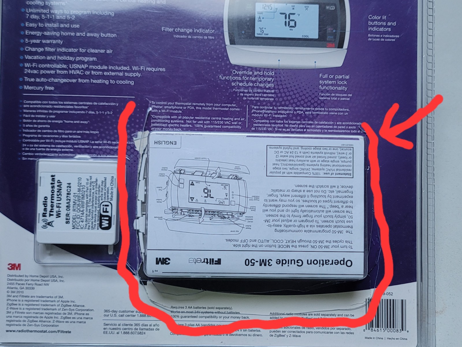 Filtrete 3M50 Wi-Fi Touch Screen Programmable Thermostat - New Open Box