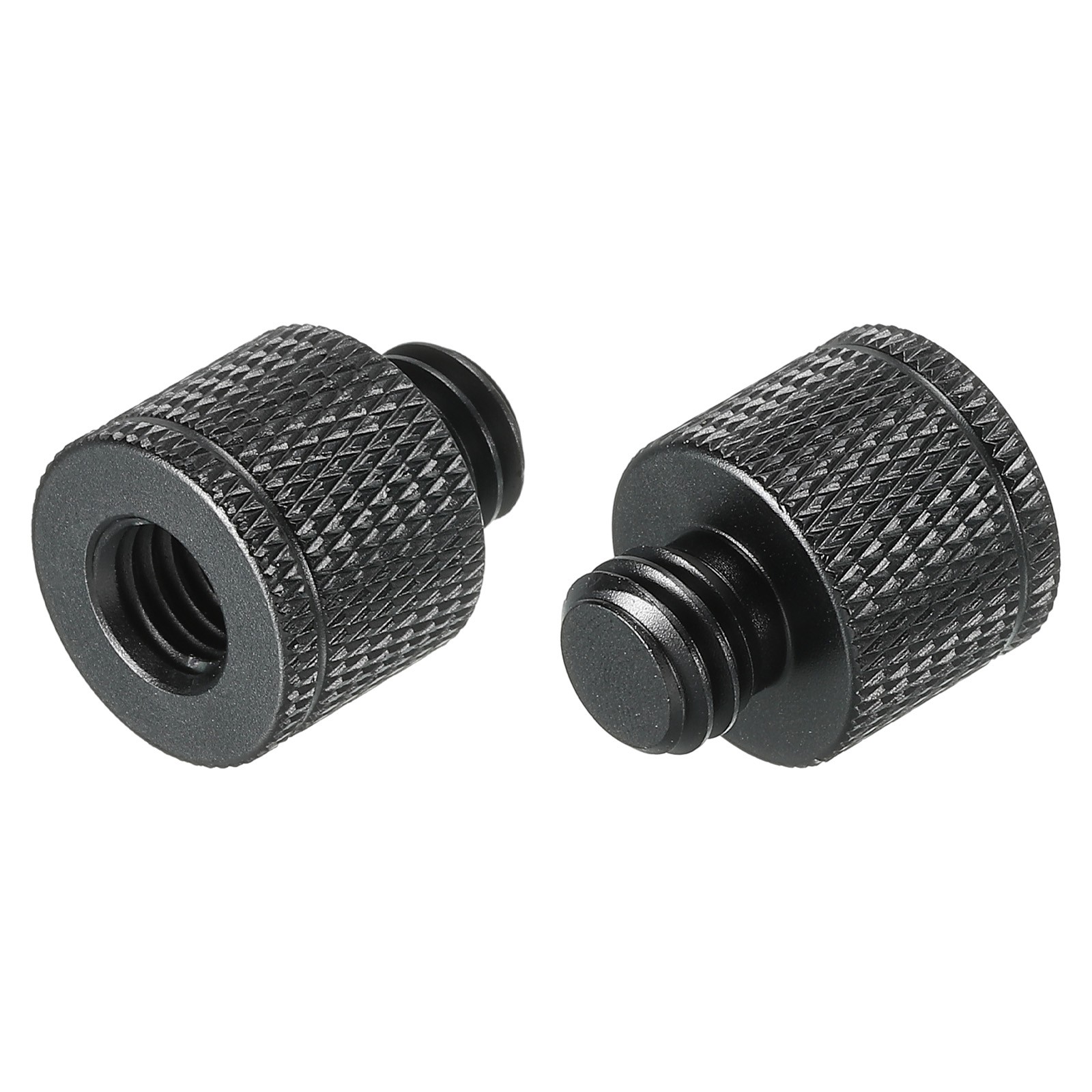 Mic Stand Adapter M8 Female to 3/8 Male for Microphone Stand Black 2 Pack