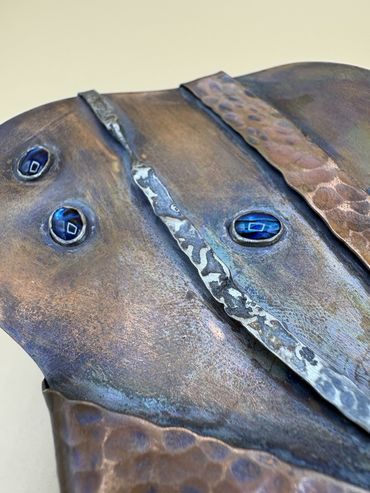 Hand Crafted Lidded Copper Box, Amoeba Shape