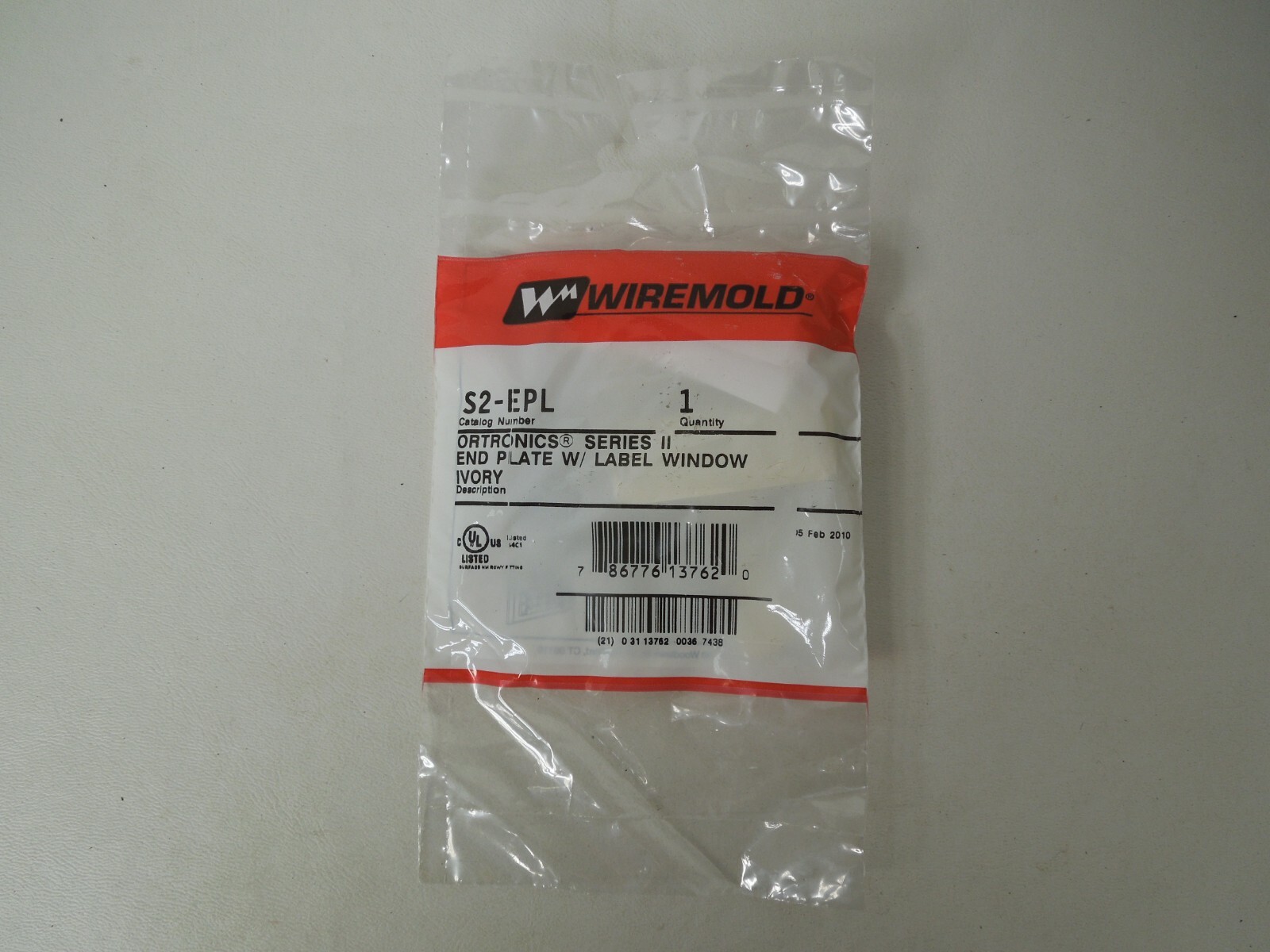 Wiremold S2-EPL Ortronics series II End Plate with Label Window Ivory - NEW