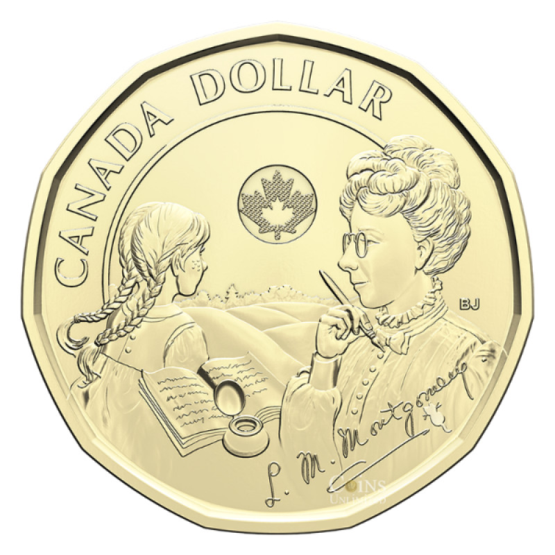 2024 Lucy Maud Montgomery Uncoloured CANADA 1 Dollar Loonie Anne of Green Gables