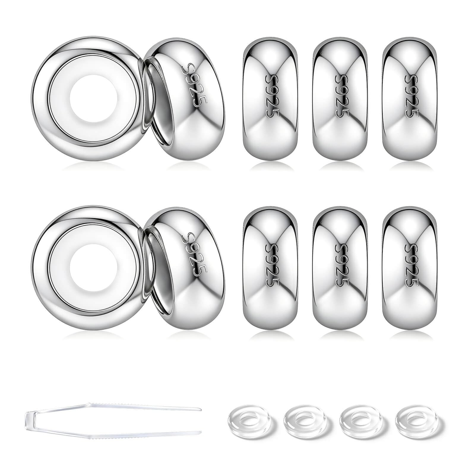 Stopper Charms 925 Sterling Silver Round Rondelle Spacer Beads with Exquisite