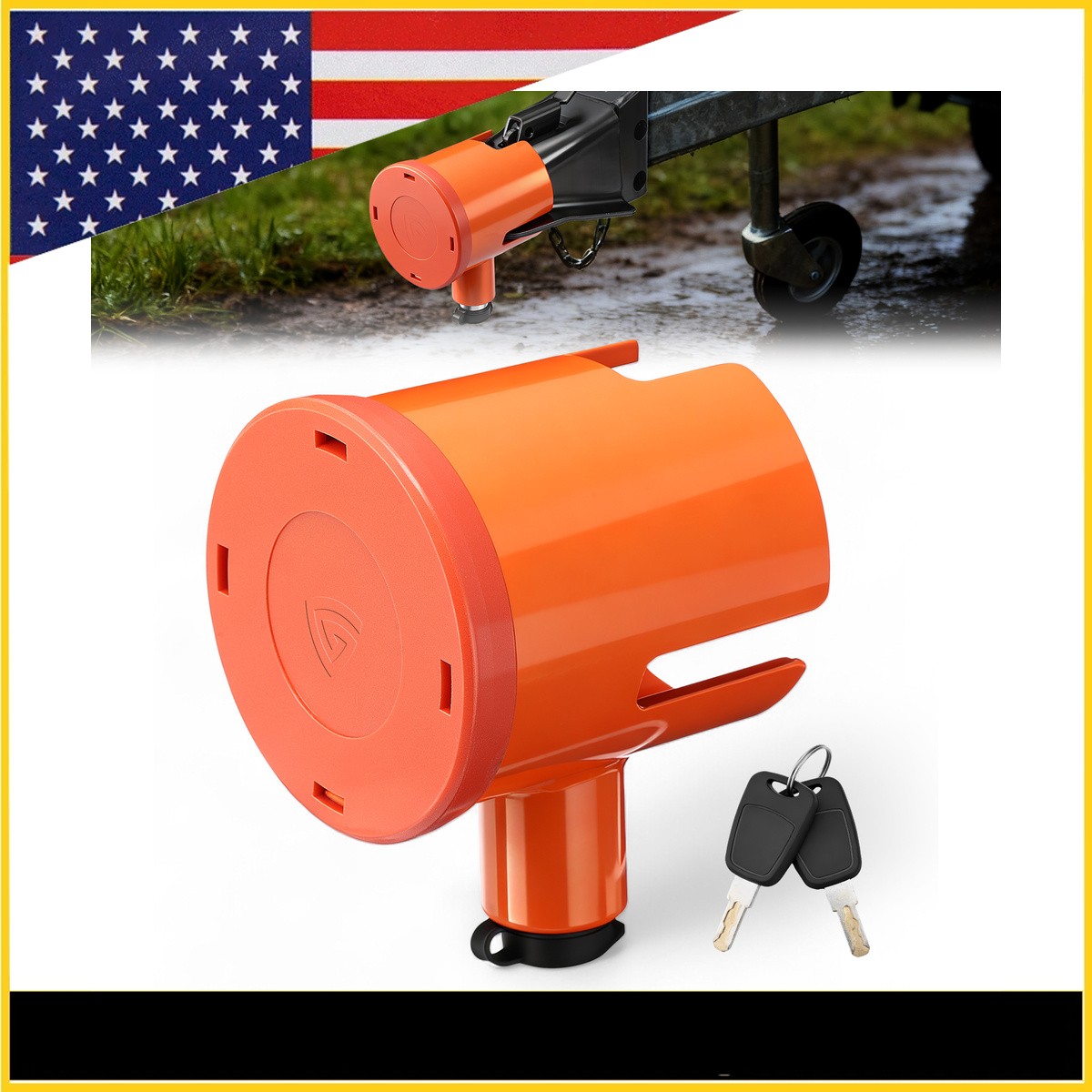 Heavy Duty Tow Hitch lock Fits 2-5/16 Inch Couplers US NEW Heavy Duty Orange