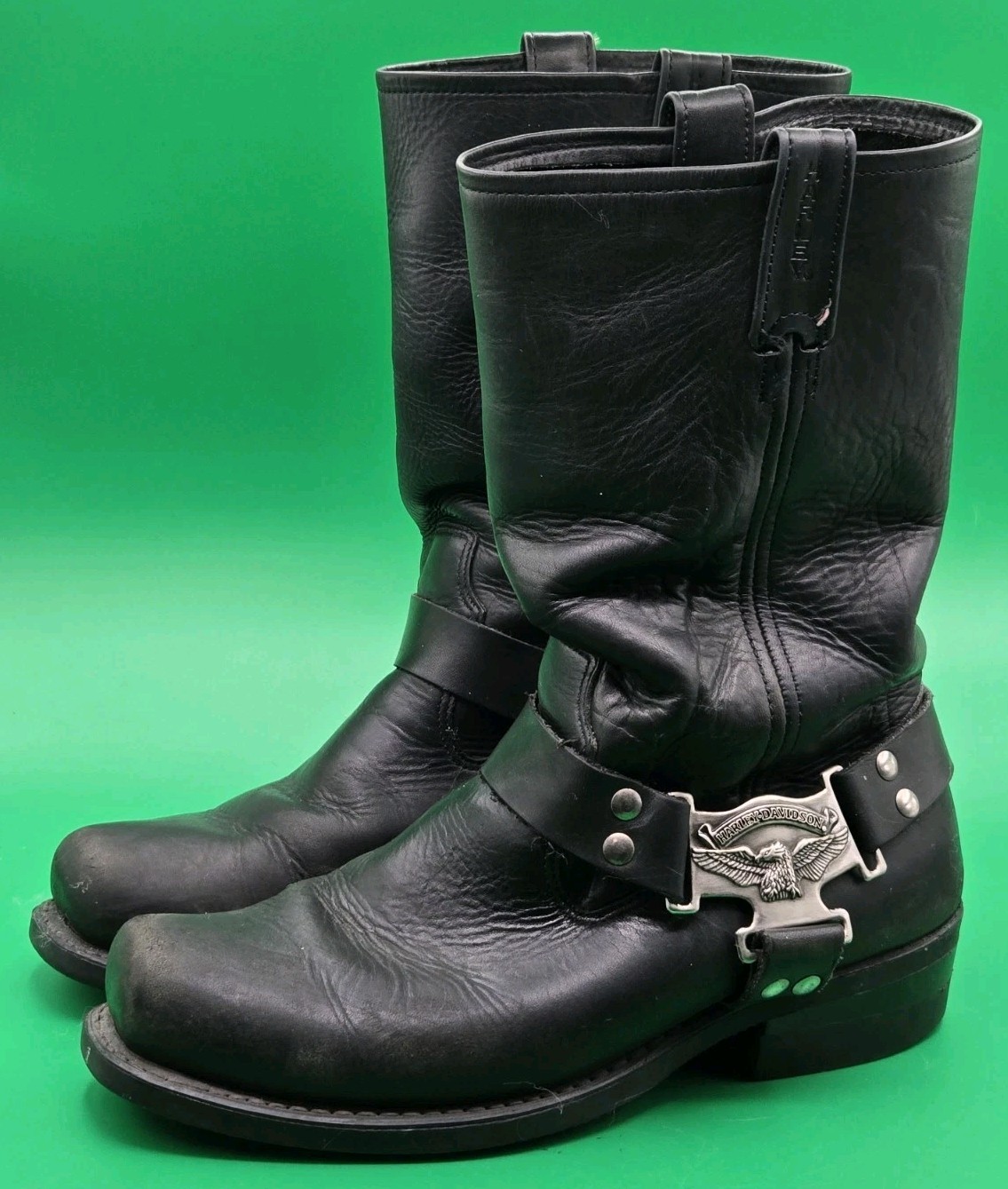 Genuine Harley Davidson Leather Boots 98408 Men Size 9.5M Black Motorcycle Eagle