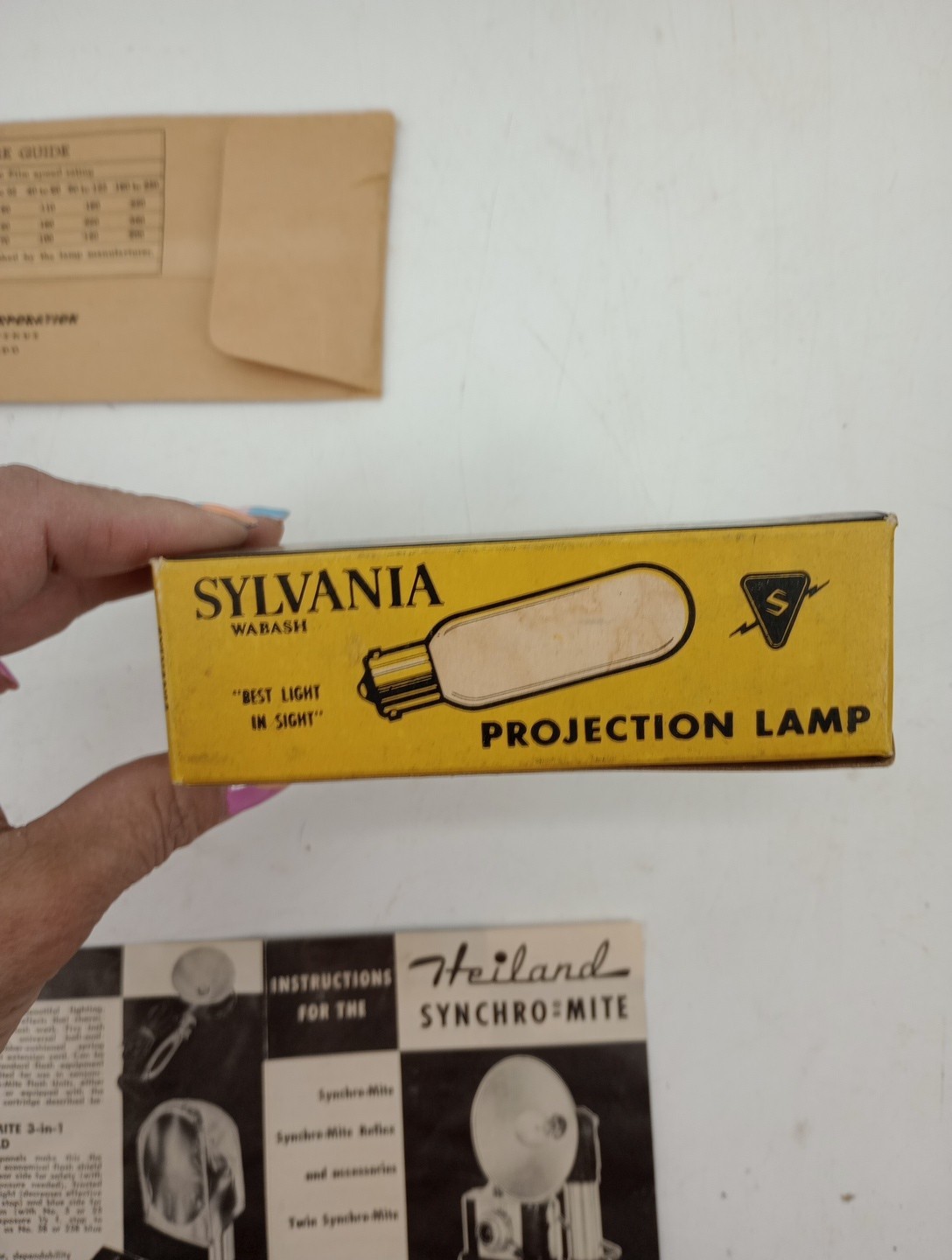 Vtg 1952 HEILAND SYNCHRO-MITE FLASH Mount Original Box & Paperwork Read Look