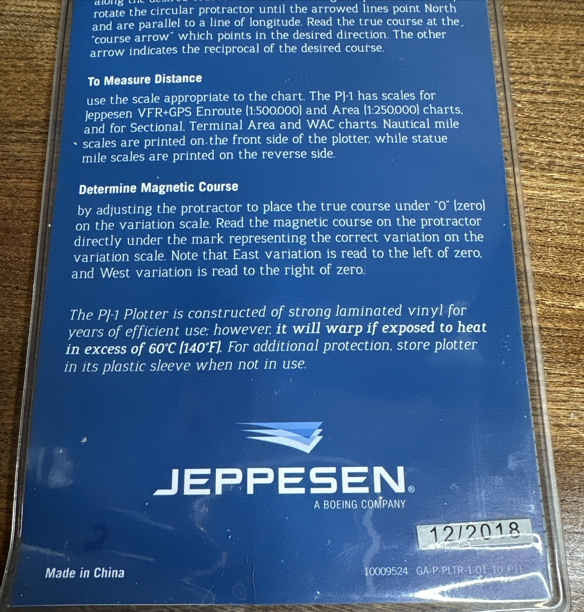 Jeppesen PJ-1 Rotating Azimuth Plotter Nautical/Statute Miles