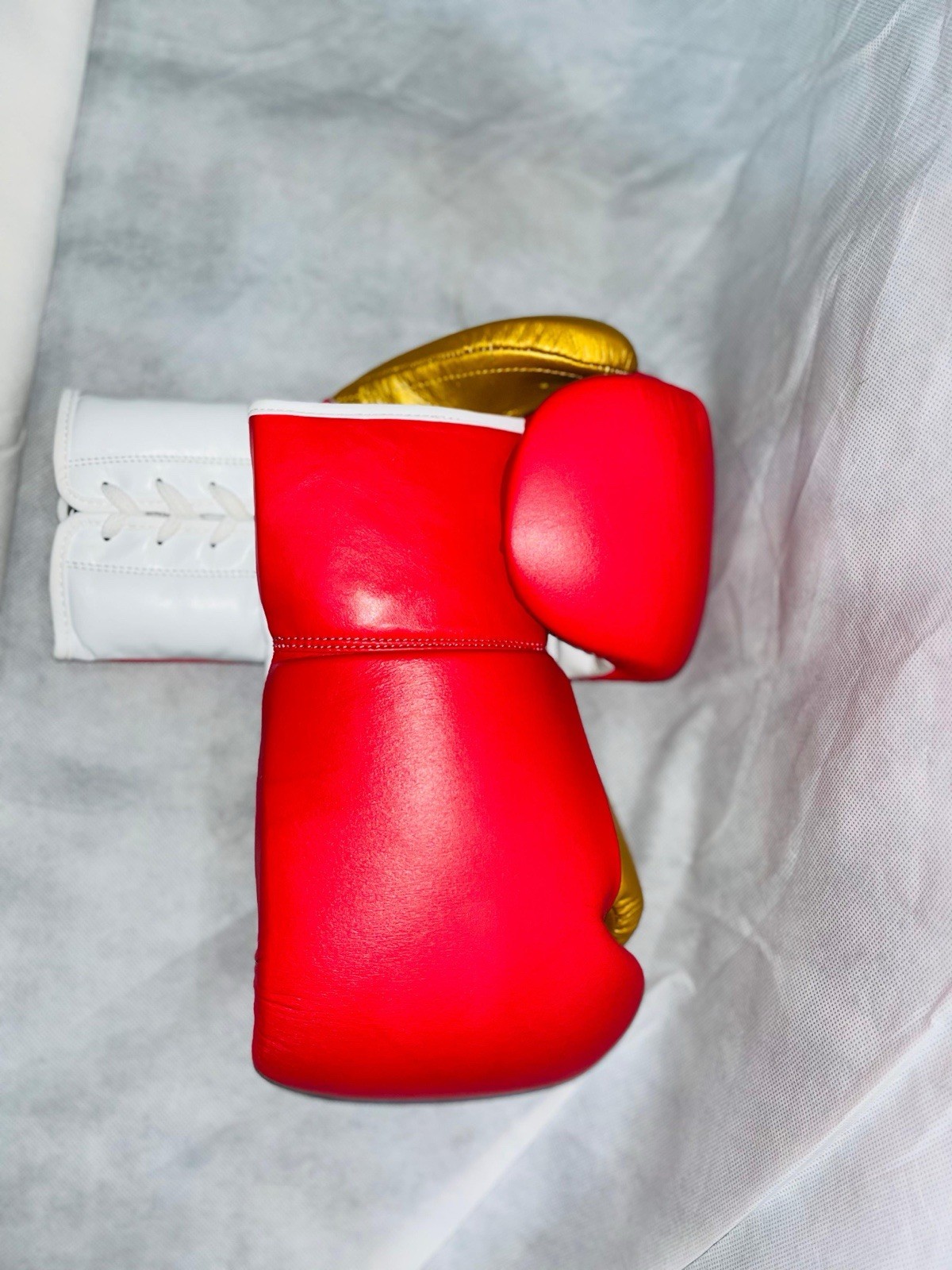 Lace Up Dark Pink and Gold Gloves