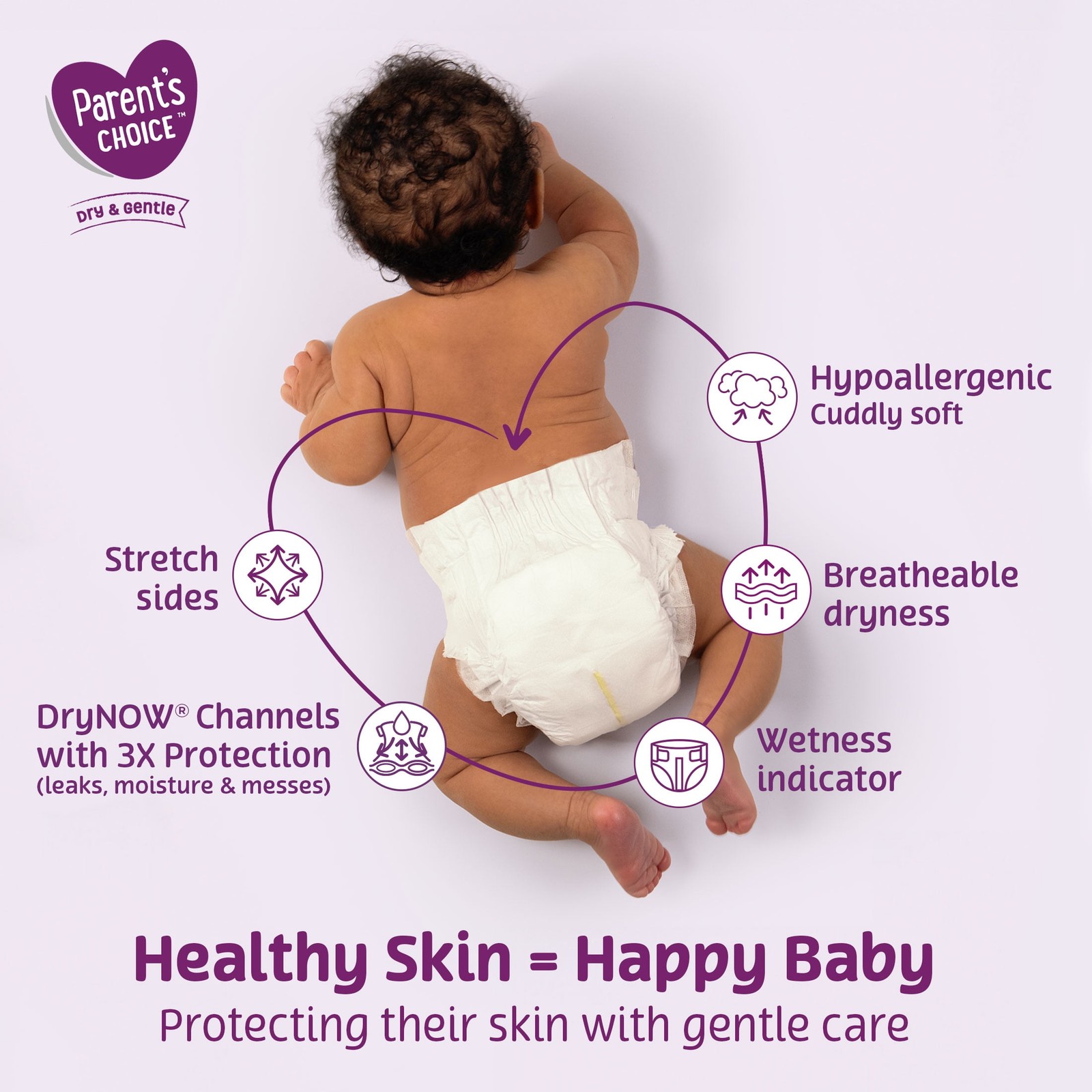 Parent's Choice Dry & Gentle Diapers Size 8, 64 Count (Select for More Options)