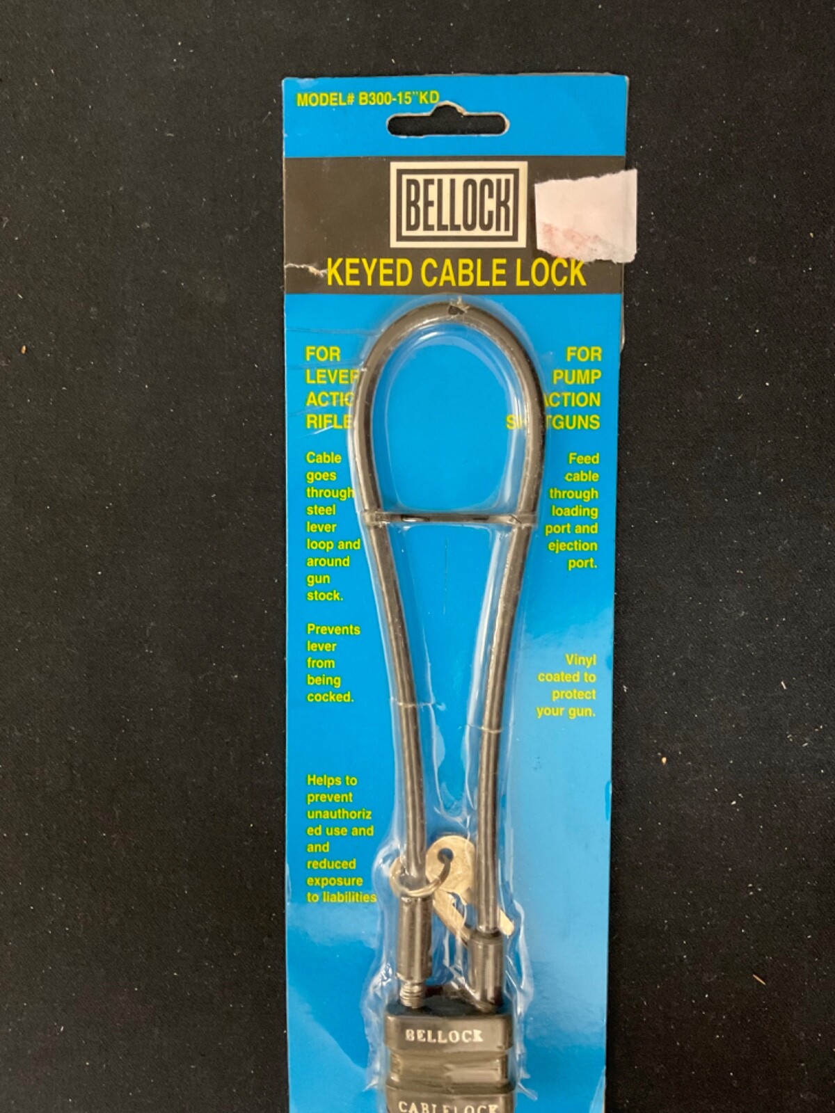 Cable Lock Keyed (Bellock) 15" Rifle or Shotgun New