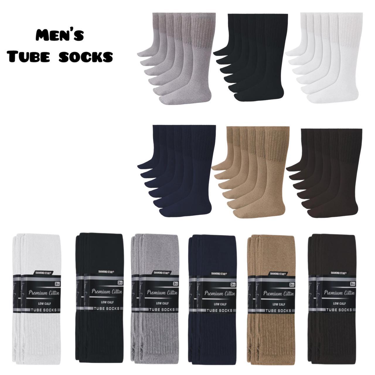 1-10 Dozen Wholesale Men Tube Socks Over the Calf Big&Tall Size 9-15 10-15 13-16
