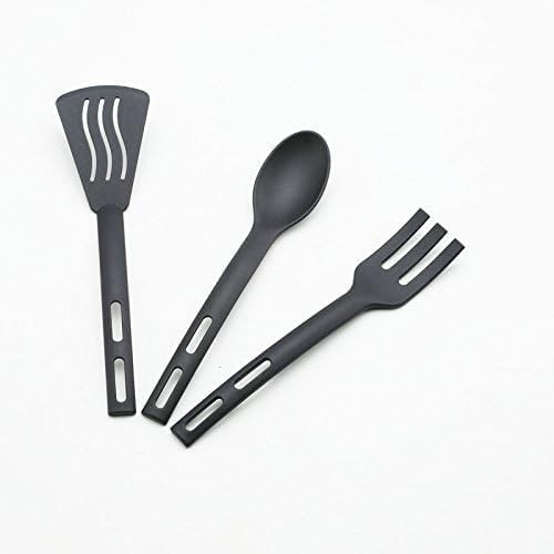 3Piece Mini Nylon Kitchen Utensil Set Slotted Turner, Spoon & Fork, Kids Safe