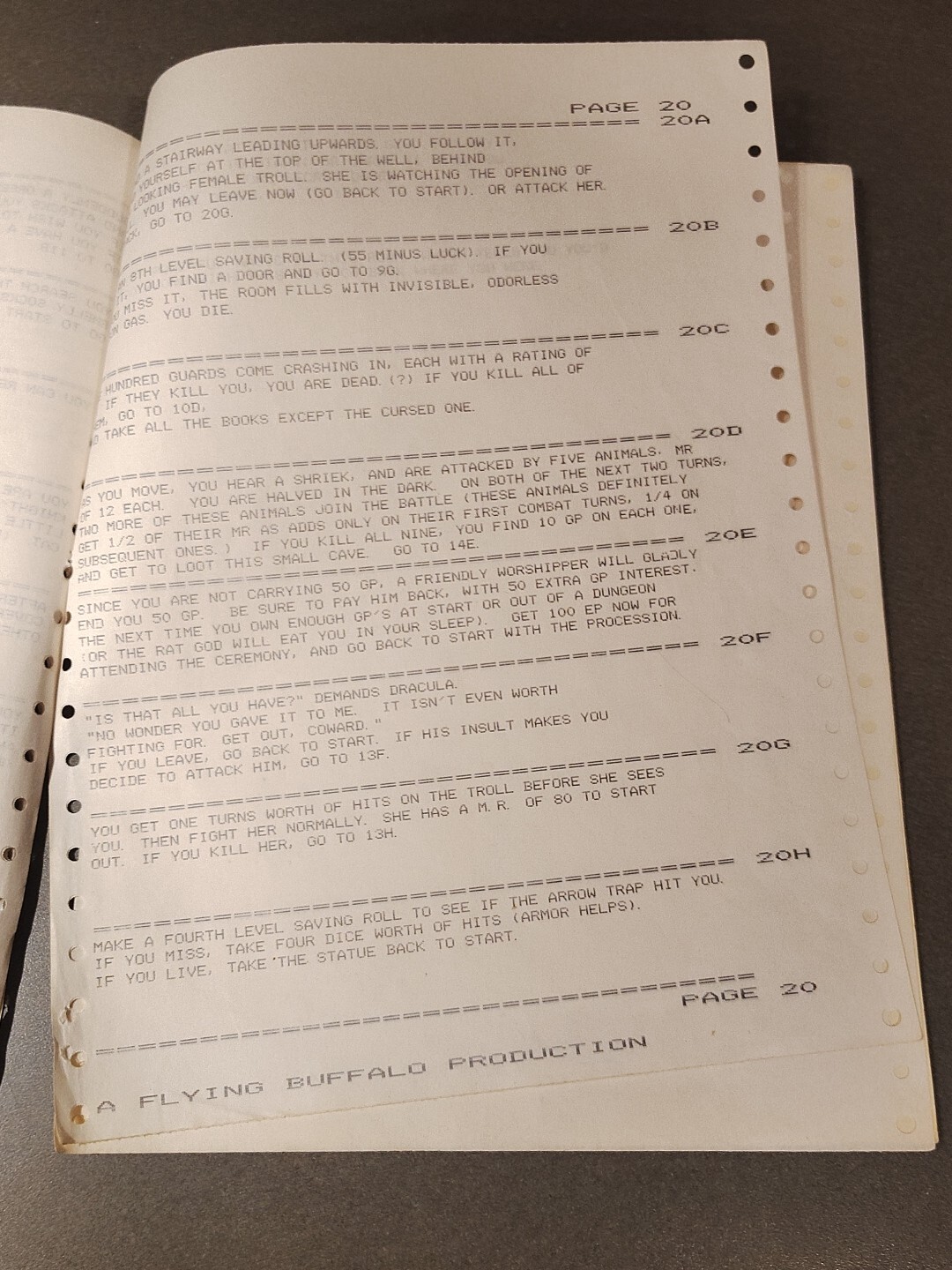 A Computer Generated Solitaire Dungeon 1977 City Of Terrors