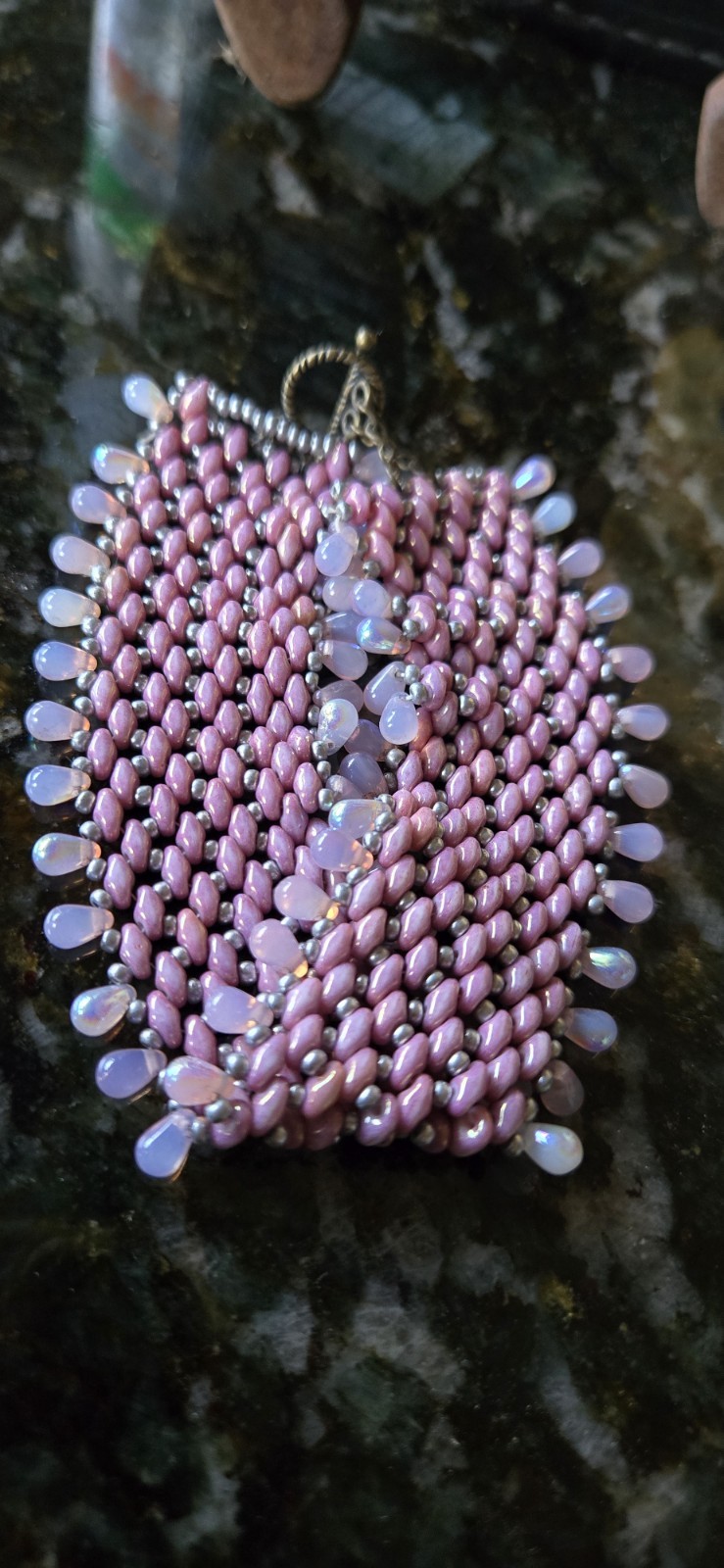 One-of-a-Kind Pink & Silver Beaded Bracelet