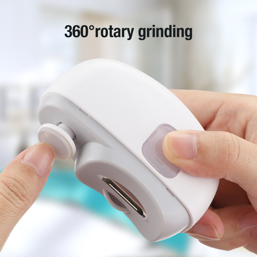 Electric Nail Grinder Automatic LED Light Trimmer Toe Cutter USB Rechargeable