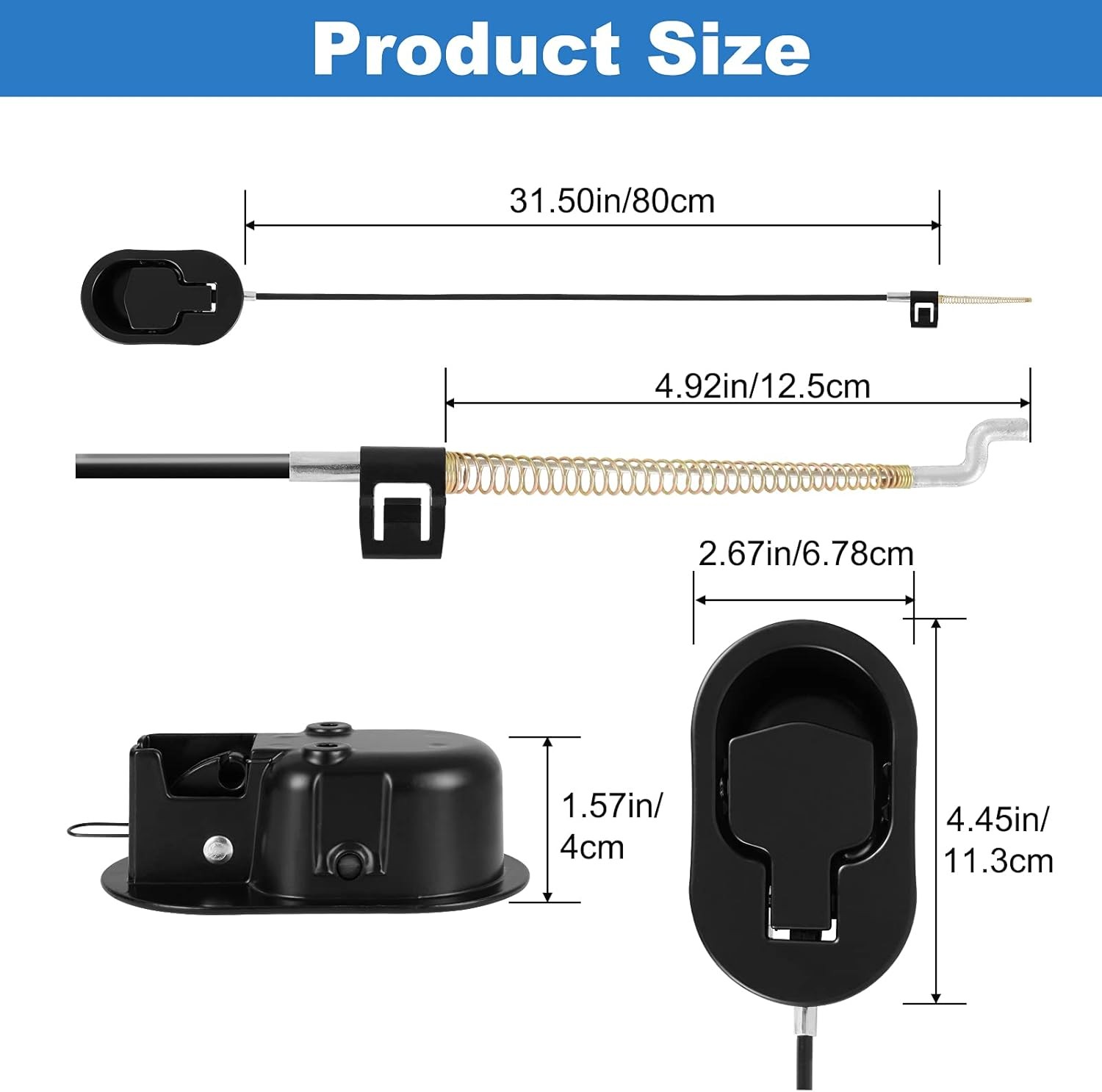 Universal Black Metal Recliner Replacement Parts Pull Handle for Sofa with Cable