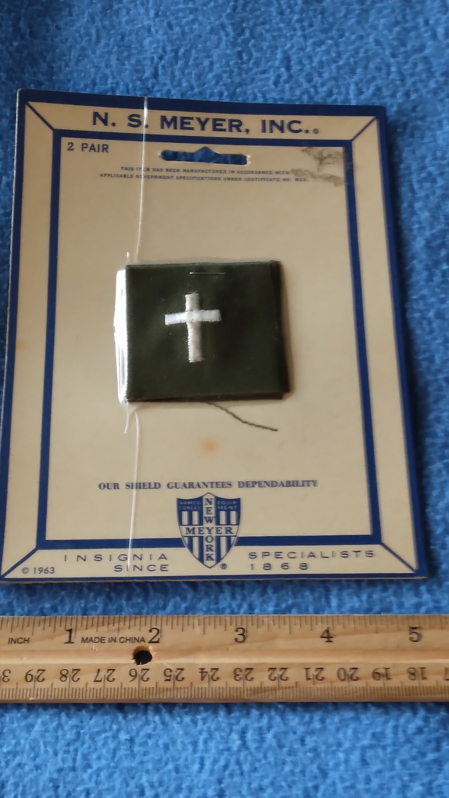 PAIR OF - VIETNAM ERA - CHRISTIAN FAITH OLIVE DRAB Sew-On Patches - NEW SEALED