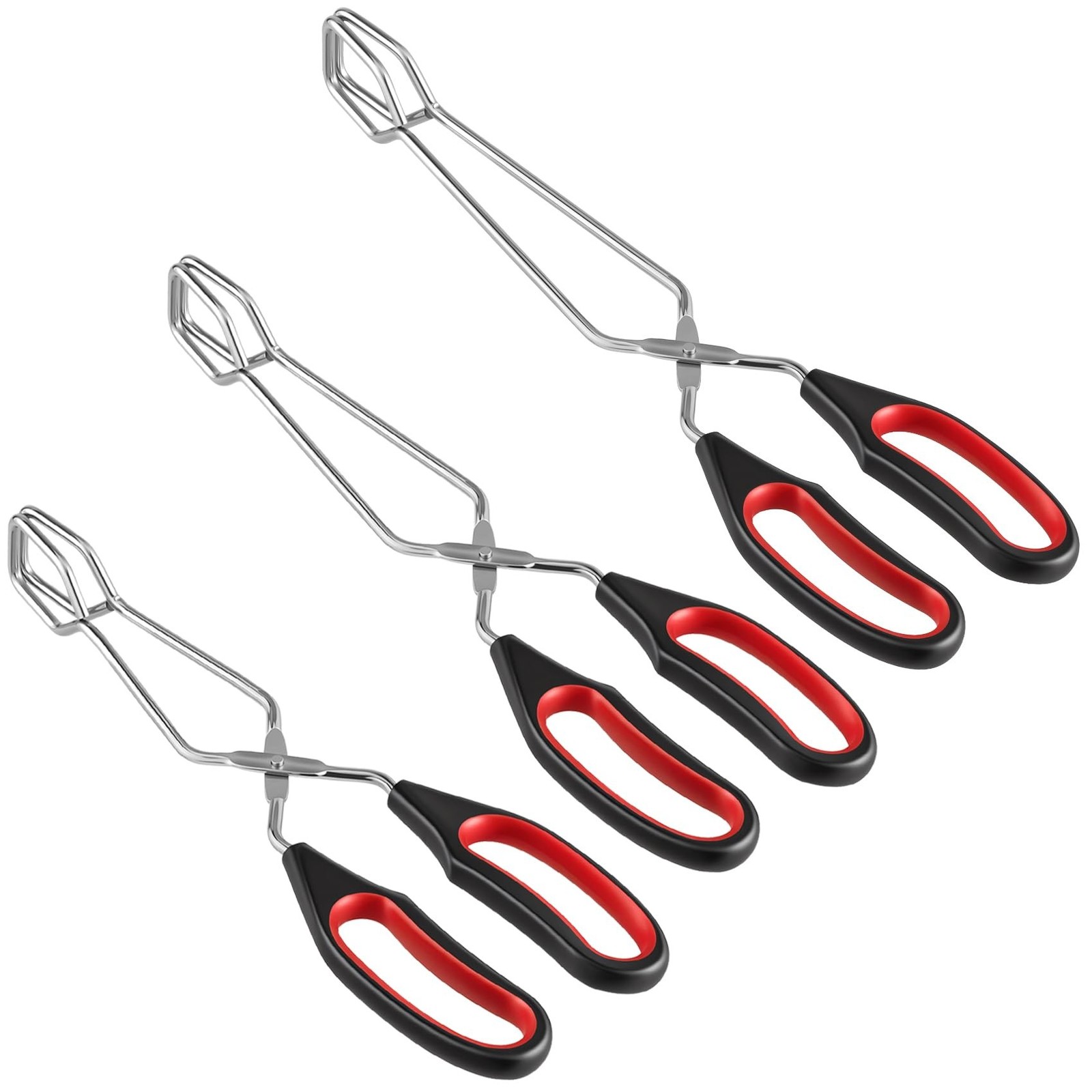 Stainless Steel Scissor Tongs 9.25-Inch, 11-Inch, and 13-Inch Set, Set of 3