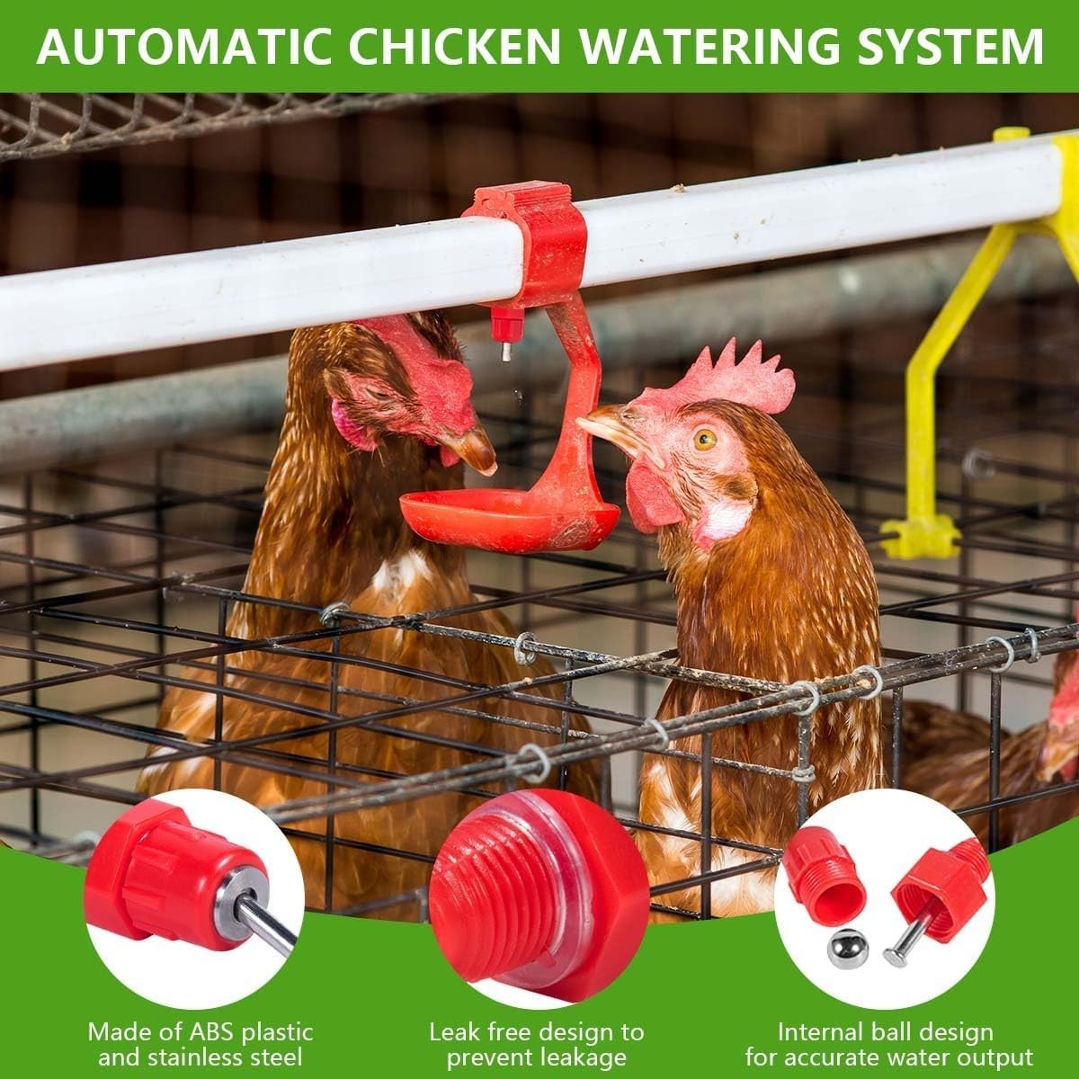 30 Pack Automatic Chicken Waterer - Efficient Gravity-Fed Poultry System