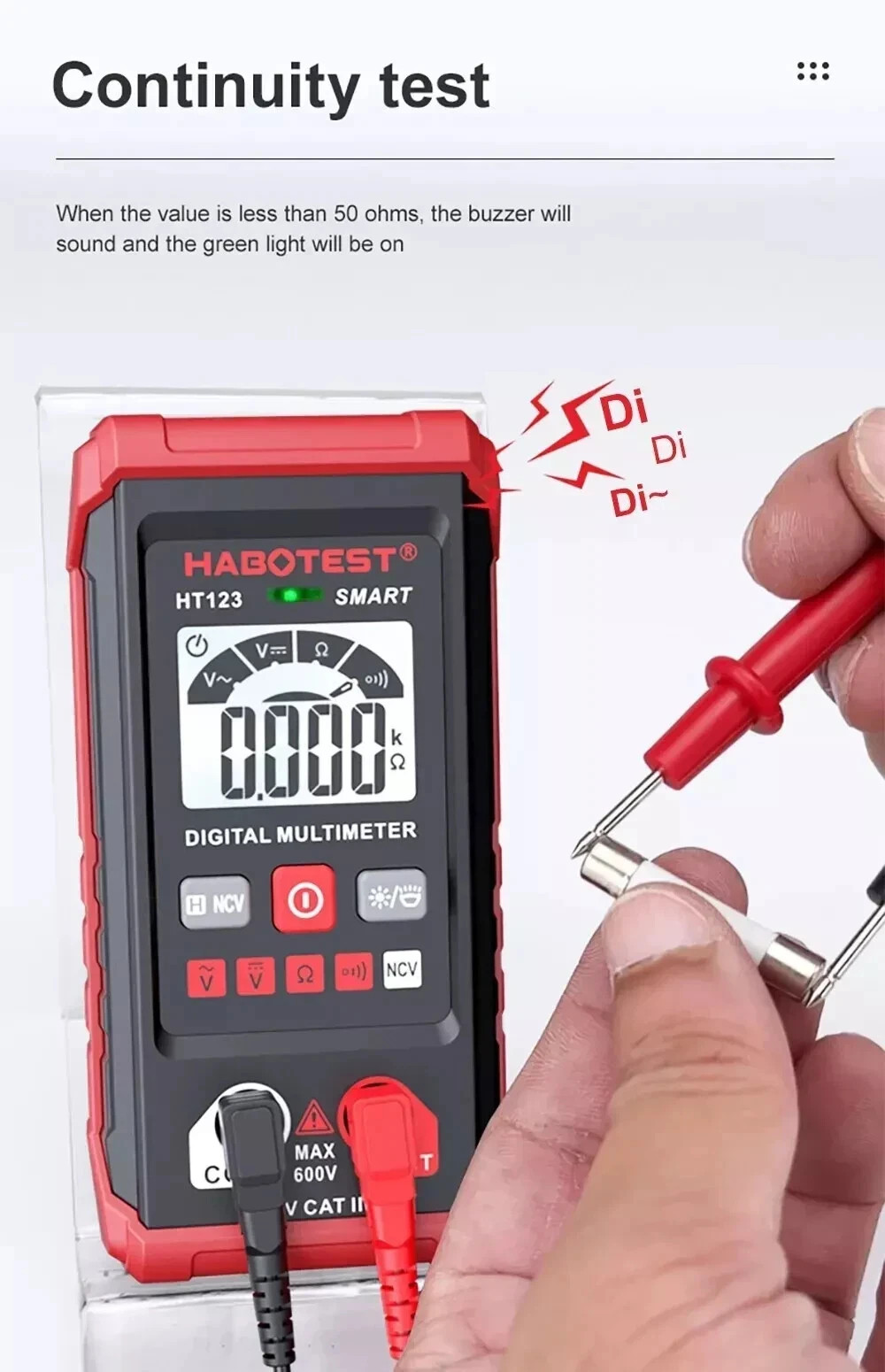 Digital Multimeter LCD Voltmeter Ammeter Ohmmeter Volt AC DC Tester Leads Meters