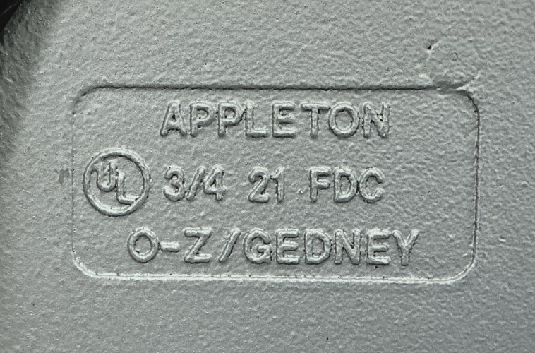 New Emerson Appleton APPFDC175 Cast Device Box-Single Gang Deep-Type FDC 3/4"