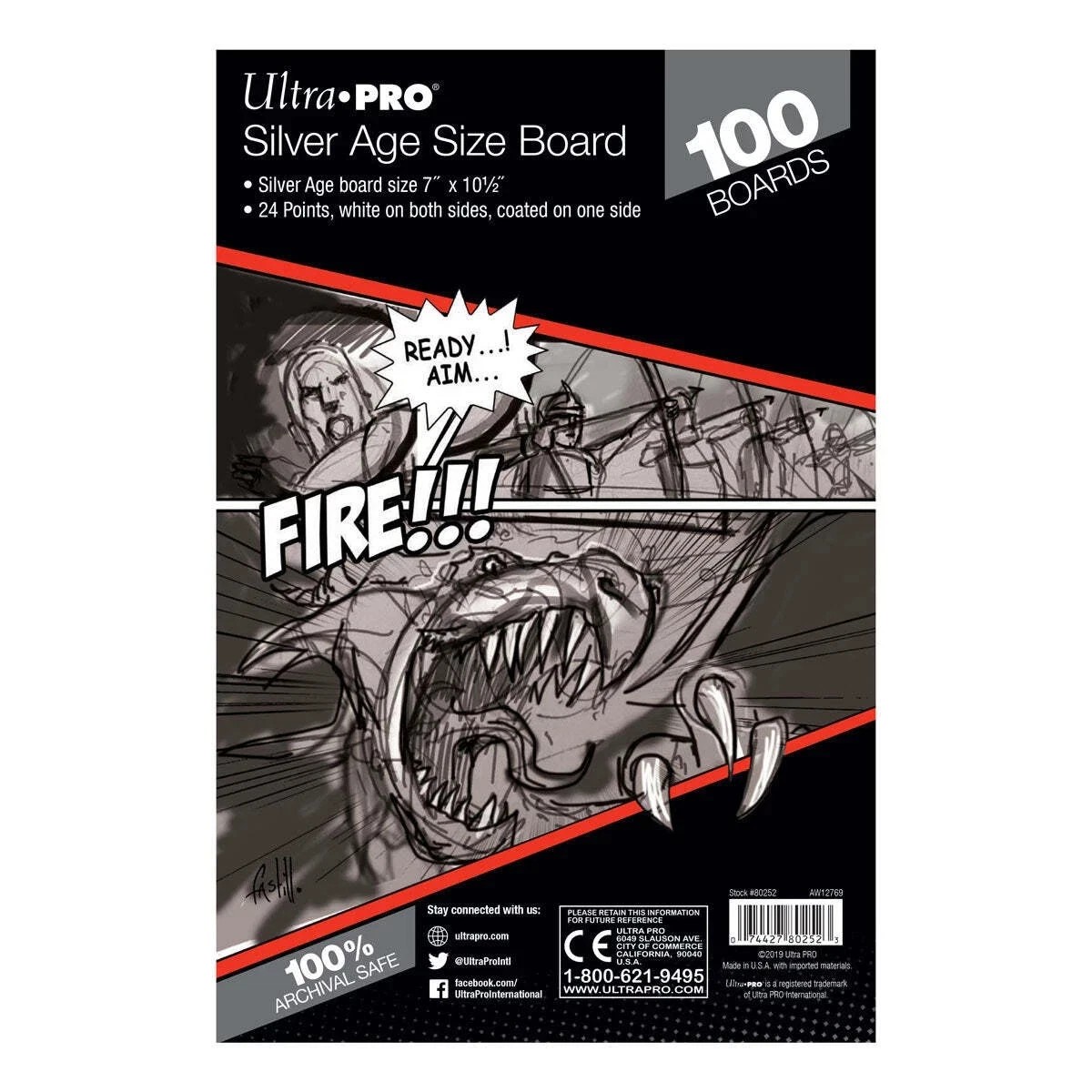 Ultra Pro Boards - Silver 7 1/8" x 10 1/2" (100 per pack)