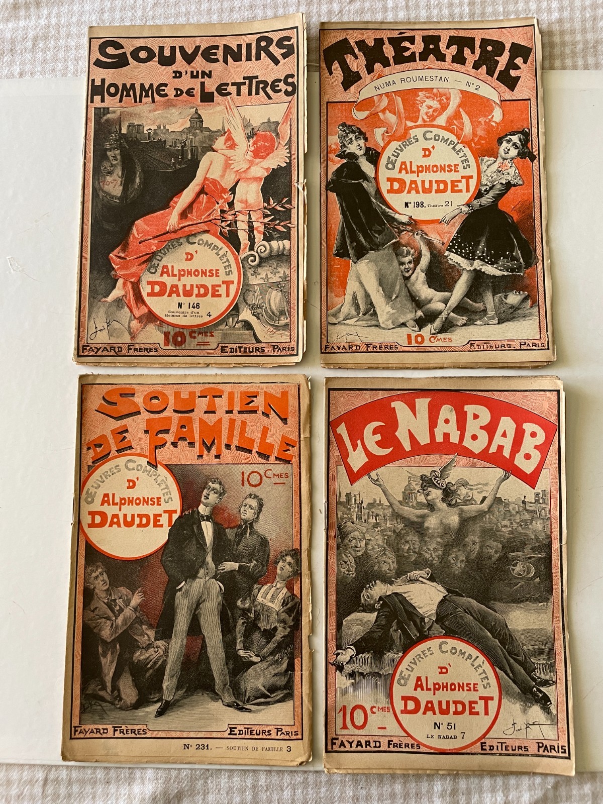 Antique French Job Lot 4 1900s Theater Theatre Programs Plays Great Covers