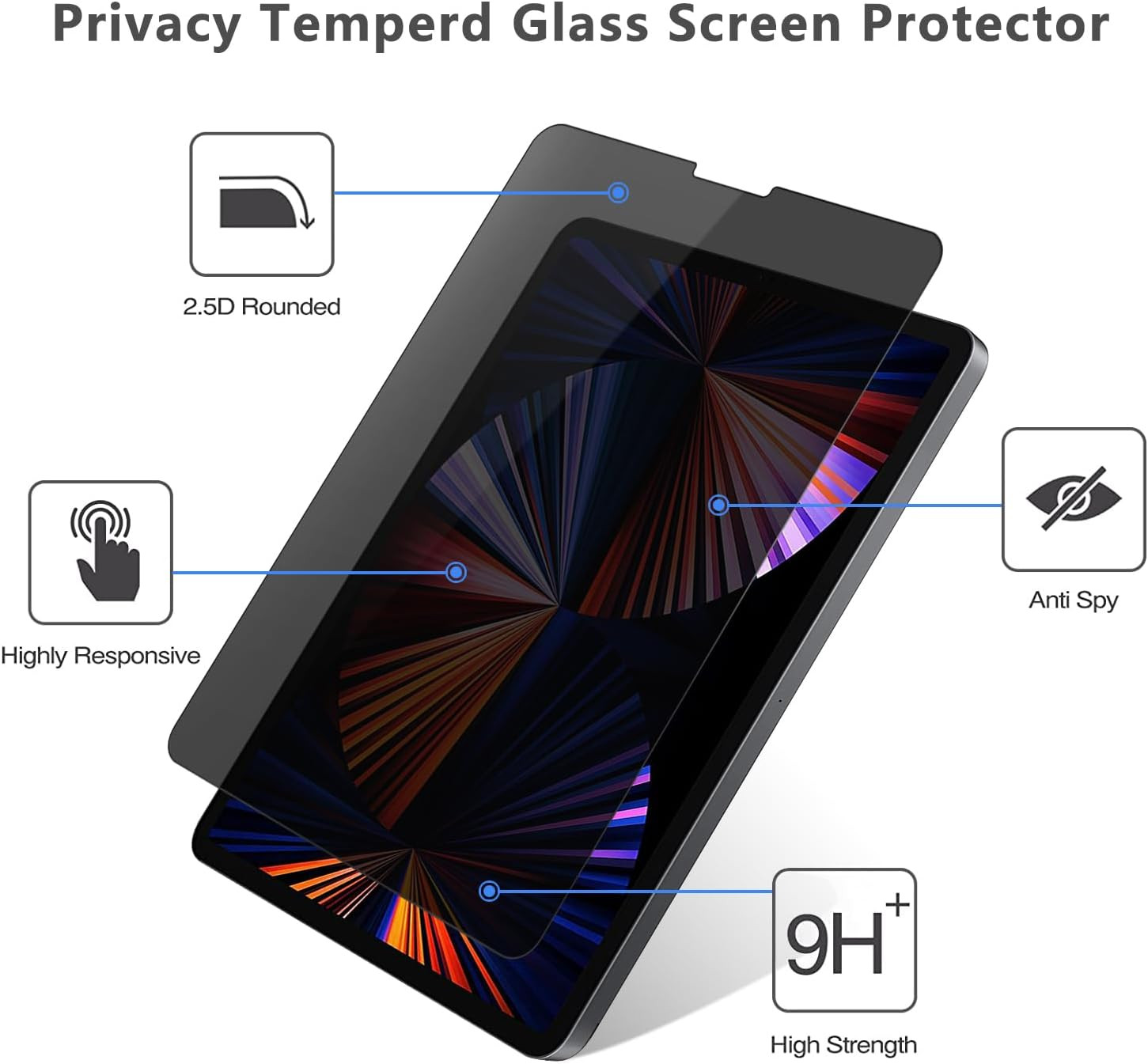 Privacy Screen Protector for Samsung Galaxy Tab A9 plus 11 Inch Transparent