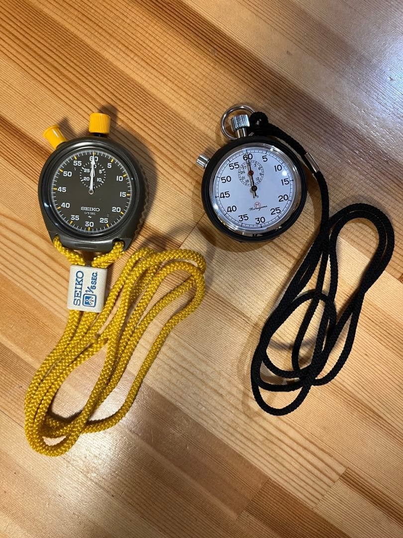 SEIKO 88ST Maruyama Tokyo Manual Wind Stopwatch Lot 2 Sports Timer Used