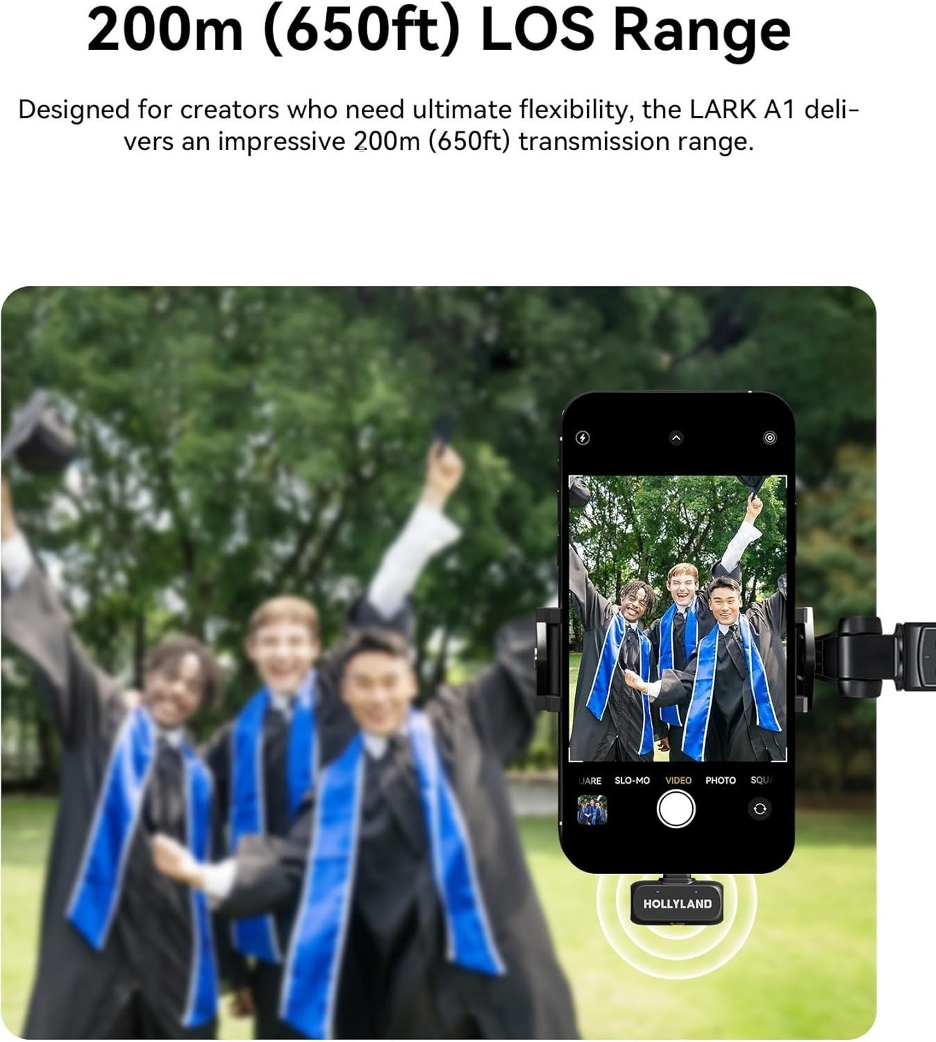 Hollyland Lark A1 Wireless Microphone System USB-C Charging Case for Smartphone