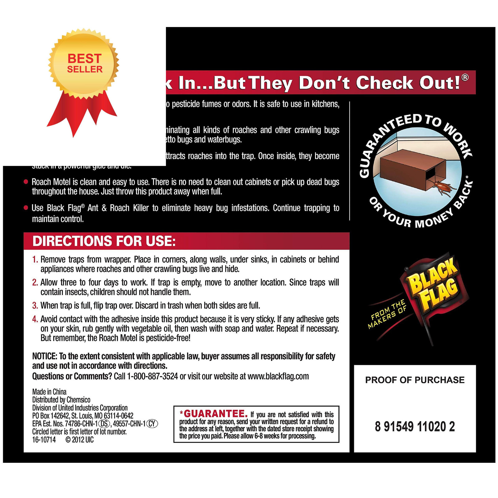 Black Flag Roach Motel Traps, 2-Count, 1-Pack 1 Pack,
