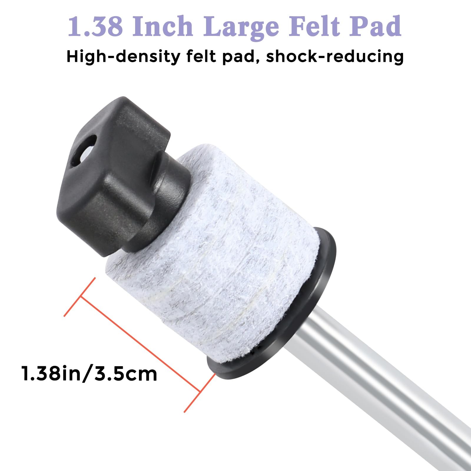 RANMING Drum Set Mounting Clamp Cymbal Stand Extension Arm L Silver