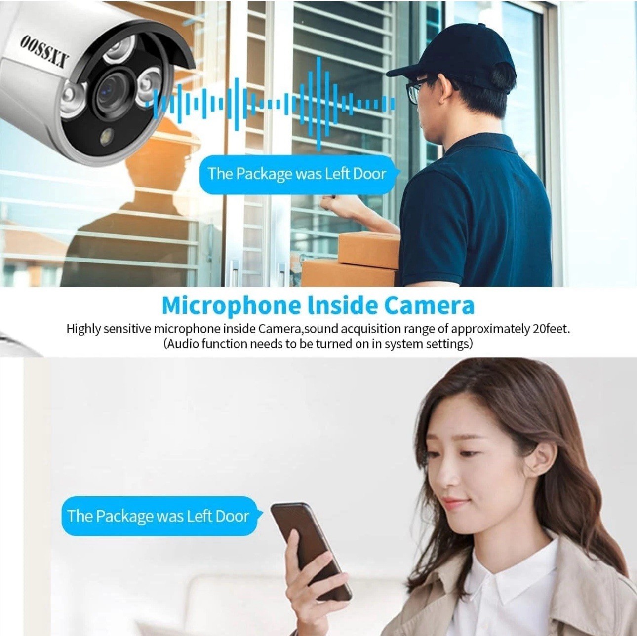OOSSXX Extend 3.0LP Wireless Surveillance Security Camera w/Audio, Waterproof