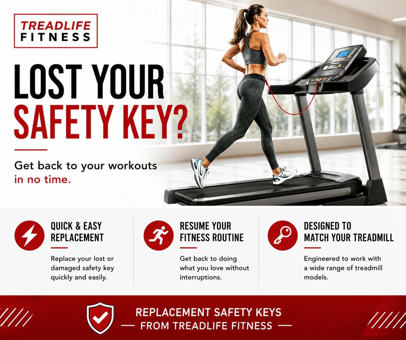 Universal Treadmill Magnet Safety Key Replacement | Compatible with NordicTra...