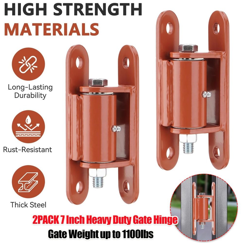2x 7 Inch Heavy Duty Gate Hinge, Bolt onto Gate Hinge, Weldable Hinges for Gate