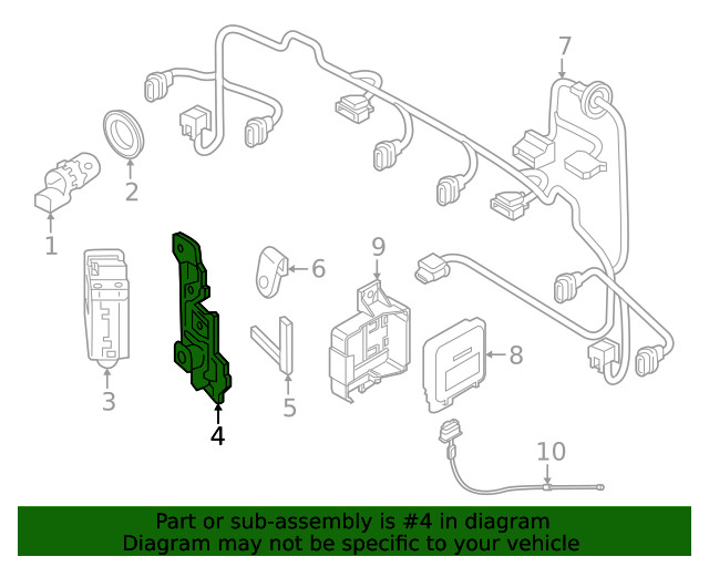 Genuine Audi Blind Spot Detection System Warning Sensor Bracket 80A-907-907-B