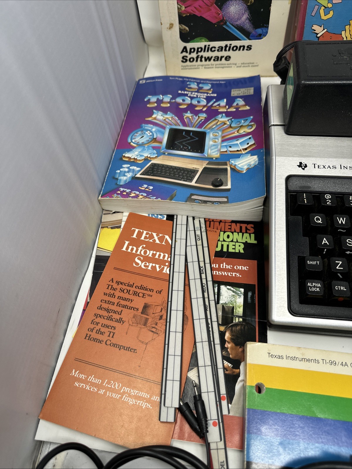 Vintage Texas Instruments TI-99/4A Home Computer + 3 Games, Manuals, + More
