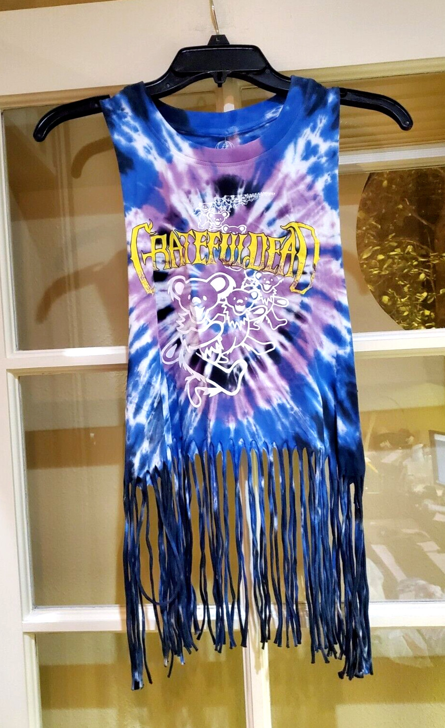 Grateful Dead Dancing Bear fringed tank Med authentic licensed womens NWT 2019