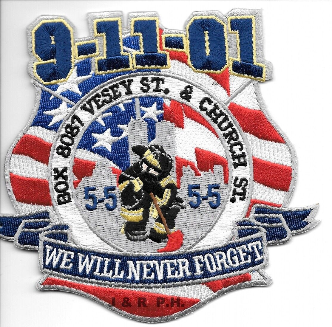 NYC - Tribute - WE WILL NEVER FORGET BOX-8087 #2 (4.75" X 4.5") fire patch