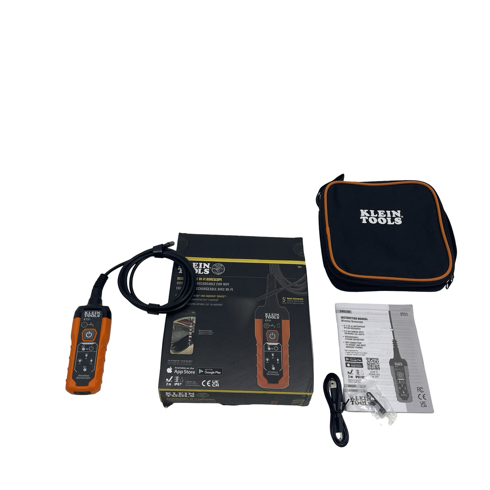 Klein Tools ET21 WiFi Inspection Borescope #U4868 (AR)