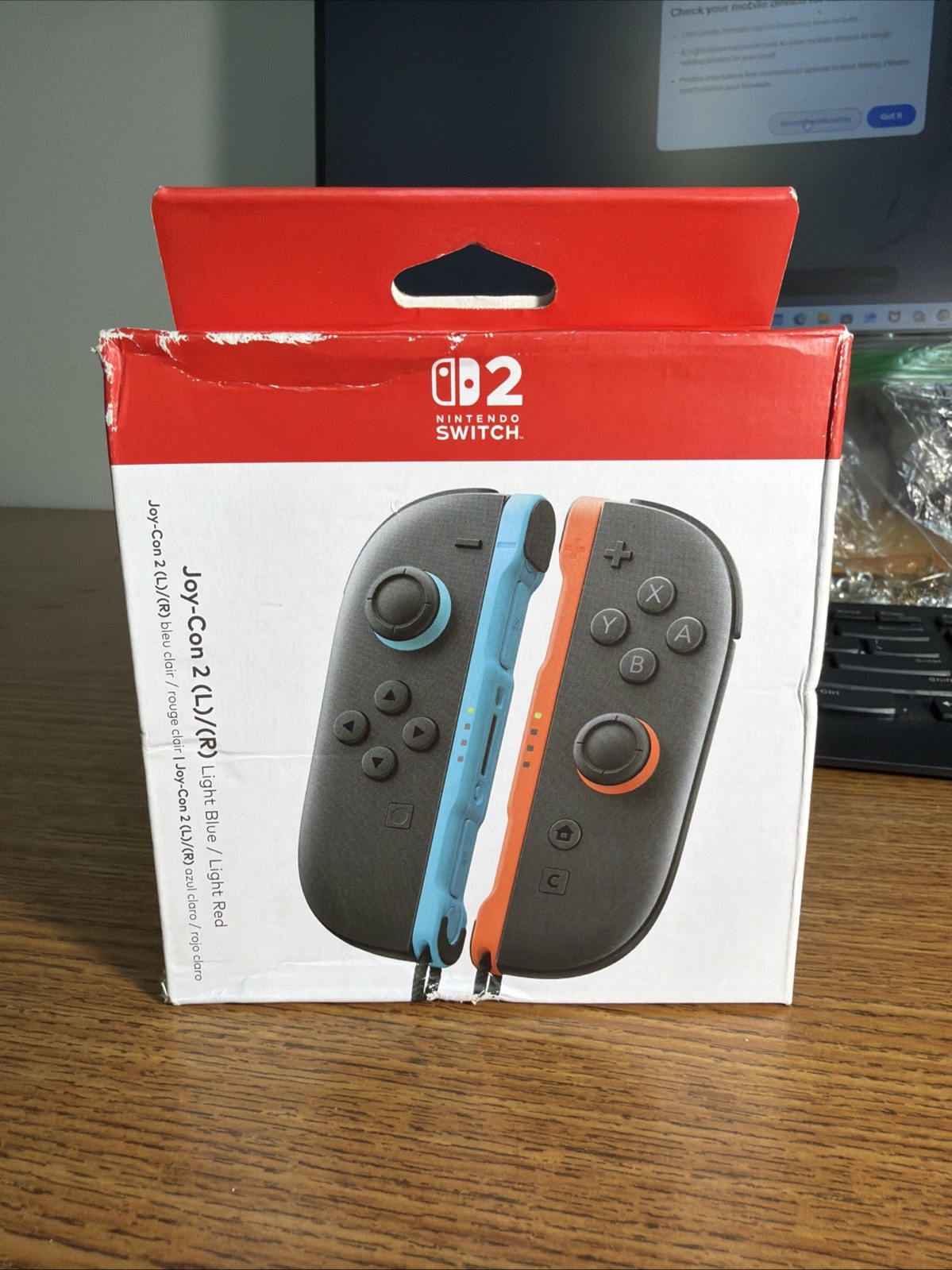 Authentic Nintendo Switch 2 Joy-Con Joycons L/R Light Blue/Red BRAND NEW SEALED