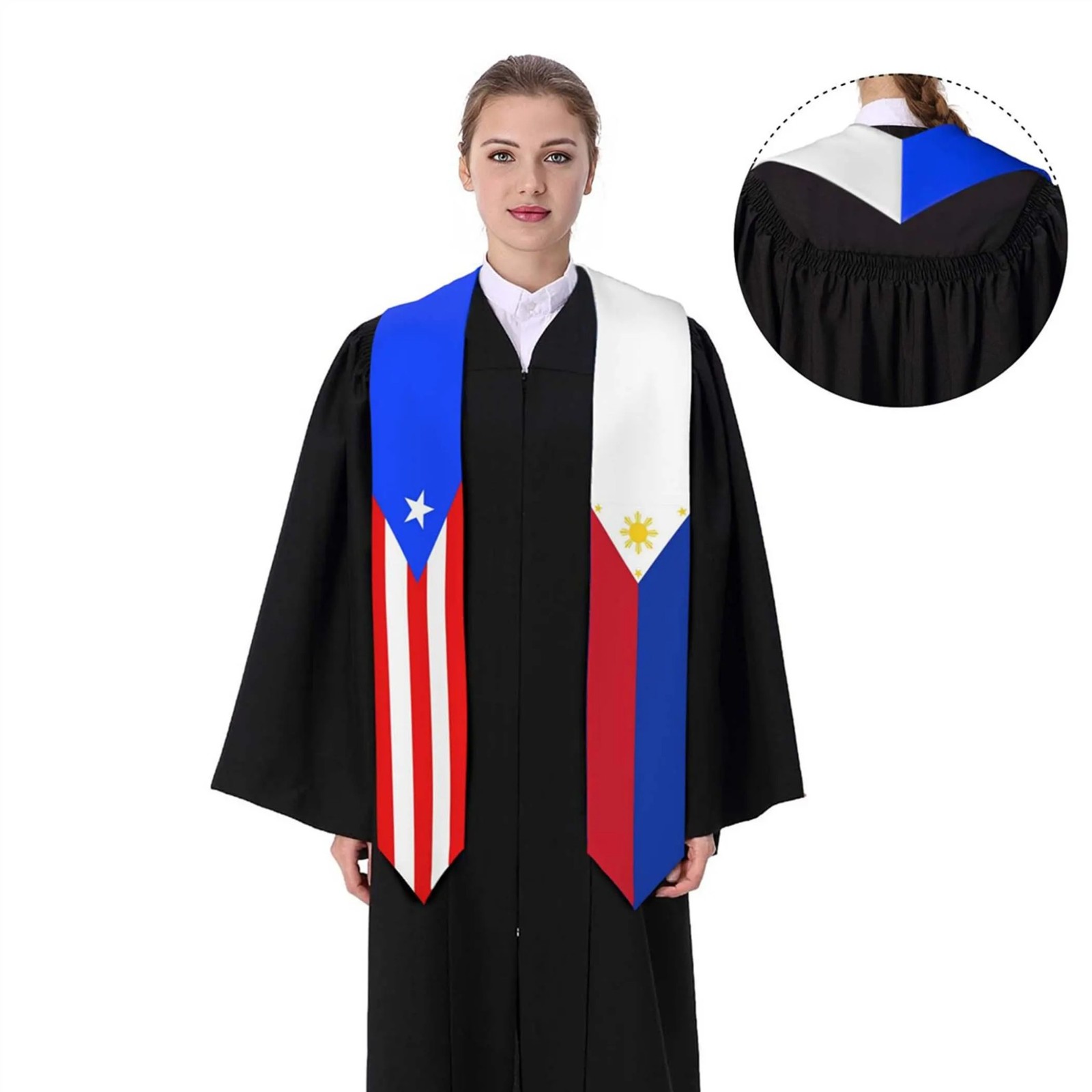 Custom Multi Country Flag Graduation Stole 2026 Personalized Grad Sash