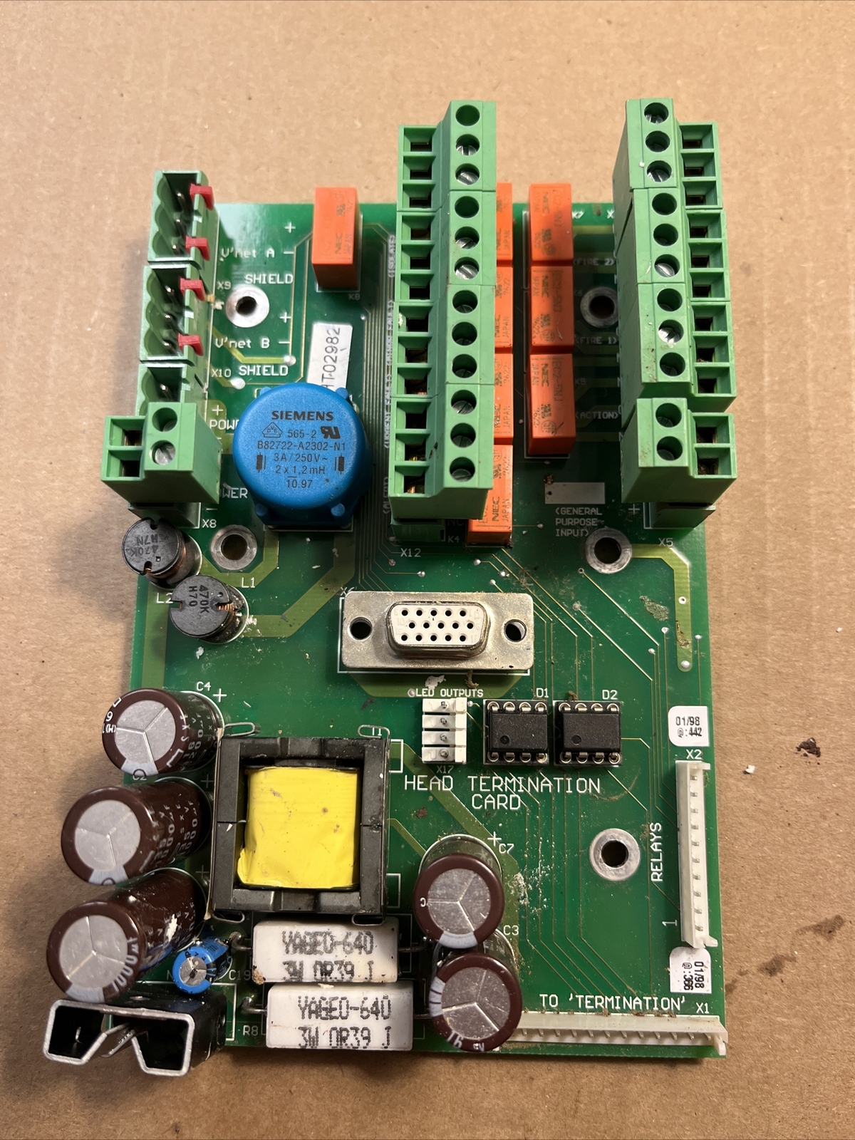 VESDA VLP-400 LASERPLUS SMOKE DETECTOR HEAD TERMINATION CARD