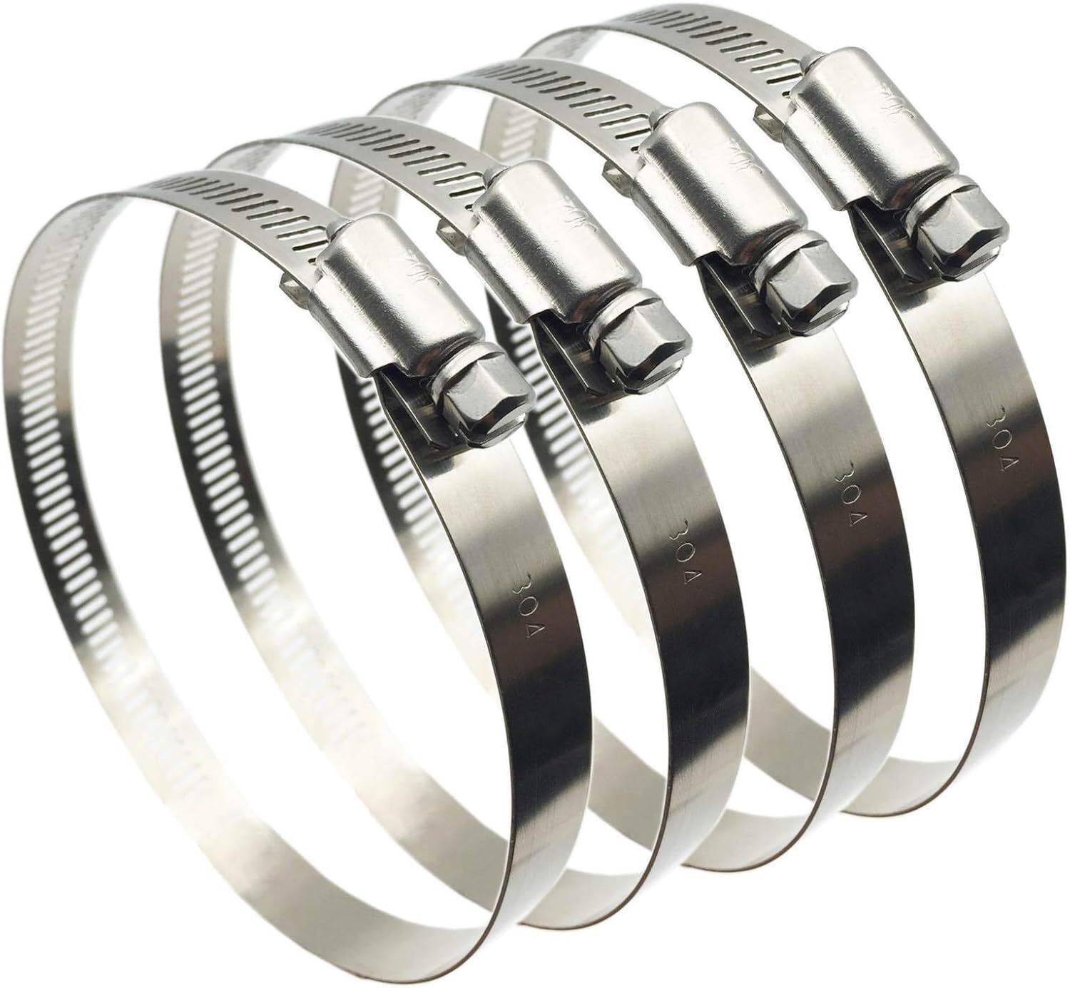 4" diameter Adjustable 304 Stainless Steel Duct Clamps Hose Clamp Pipe Clamp A