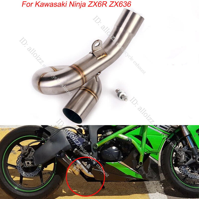 Mid Pipe For Kawasaki Ninja ZX6R ZX636 2009-2023 Exhaust Connection  Link Tips