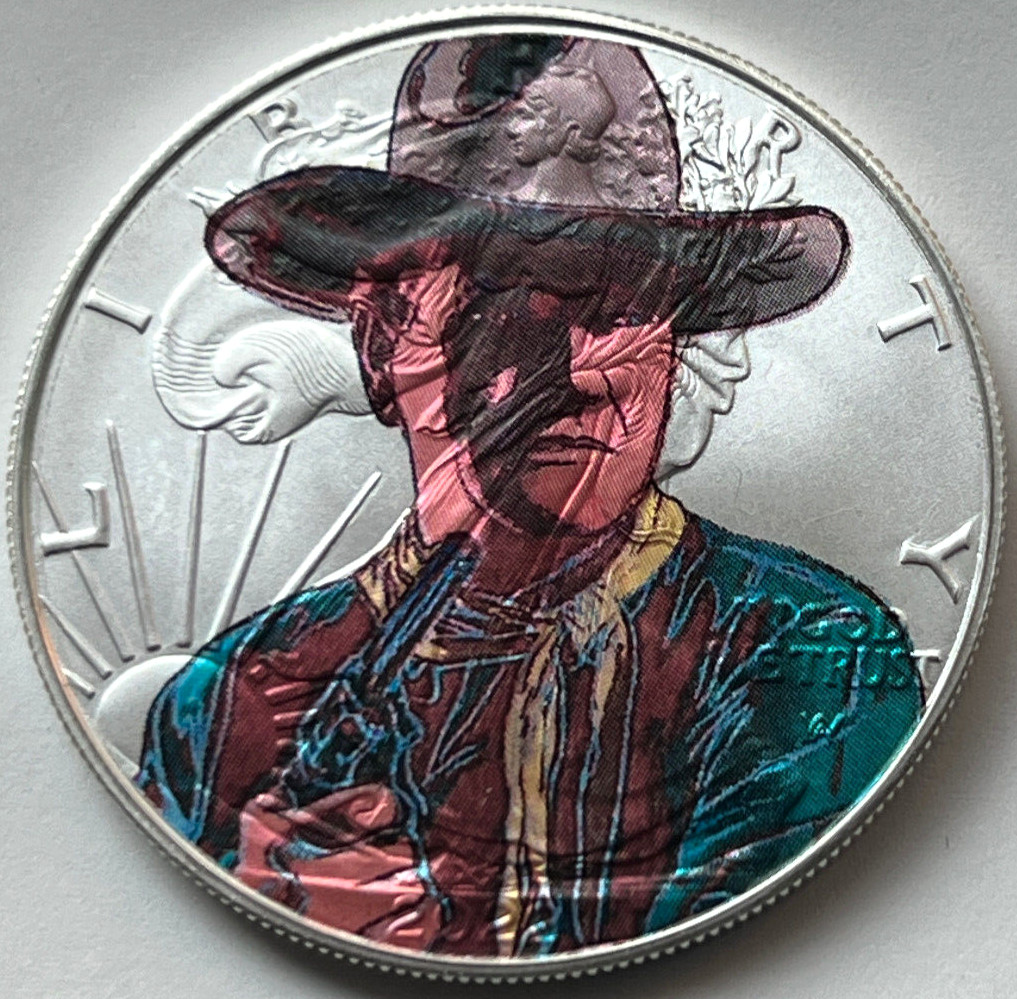 Andy Warhol - John Wayne - American Silver Eagle 1oz .999 Silver Dollar Coin Art