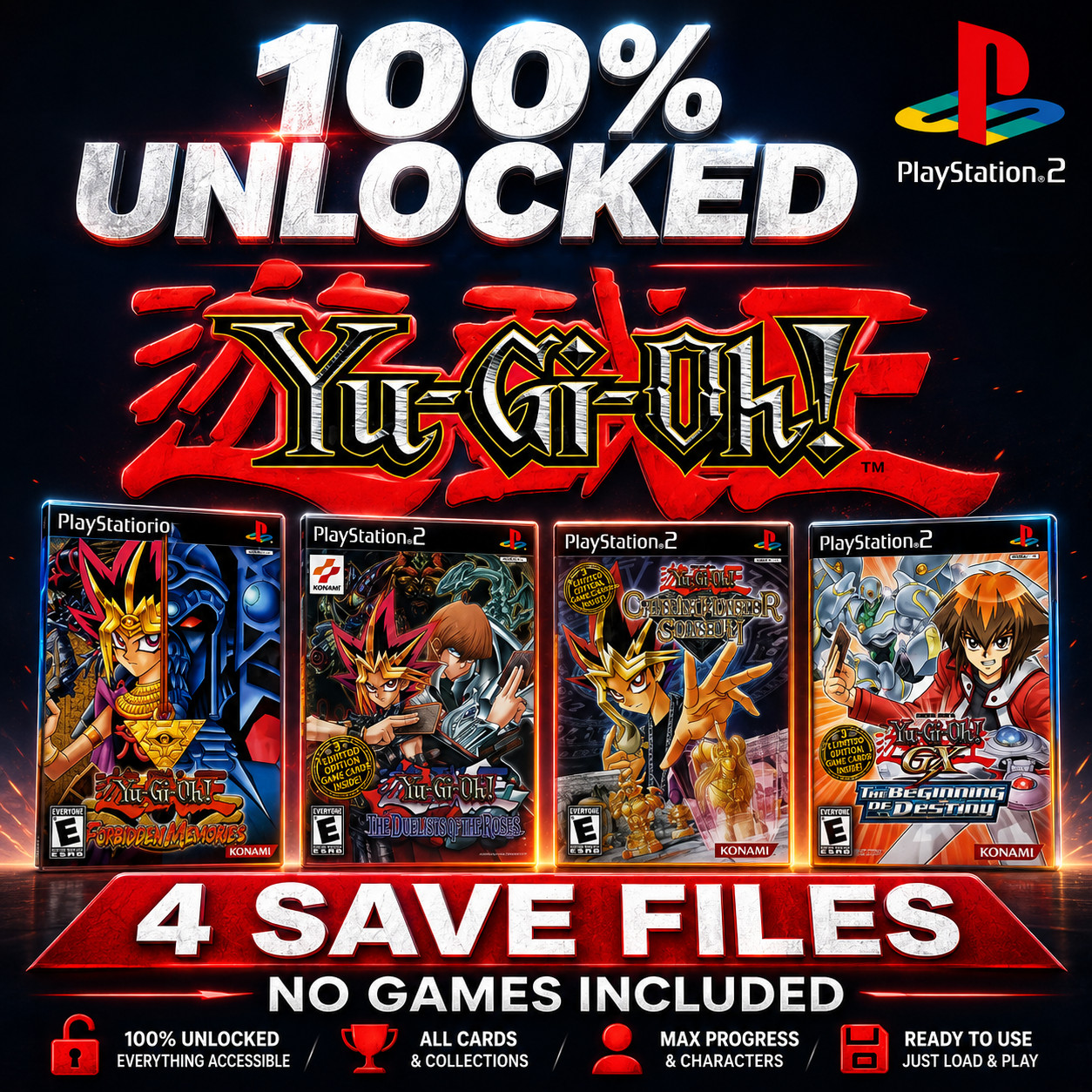 Yu-Gi-Oh! Capsule Monster Coliseum Memory Card Save| PS2 Complete Save 100%